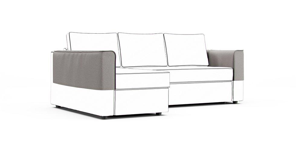 Manstad Chaise Armrest Protector Covers - Care+ Canvas Ash