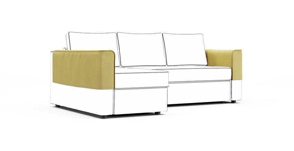 Manstad Chaise Armrest Protector Covers - Care+ Tweed Amber