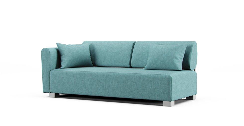 Mysinge 2 Seater 1 Armrest Left or Right Sofa Cover - Care+ Tweed Mineral Blue