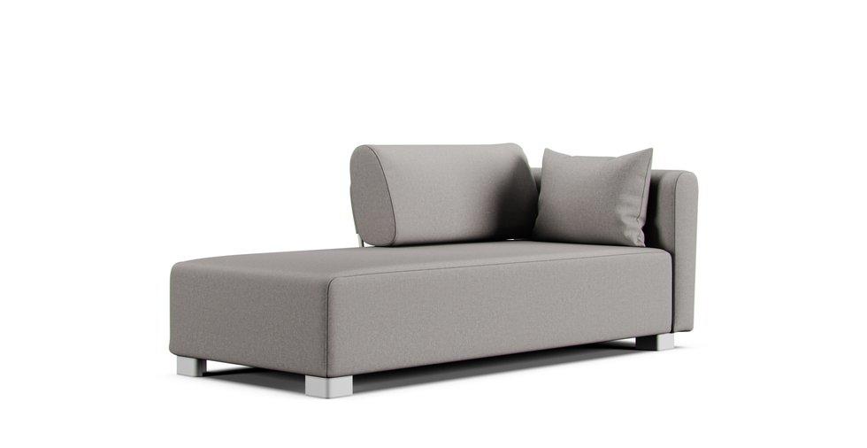 Mysinge Chaise Lounge Left, Right Sofa Cover - Care+ Canvas Ash