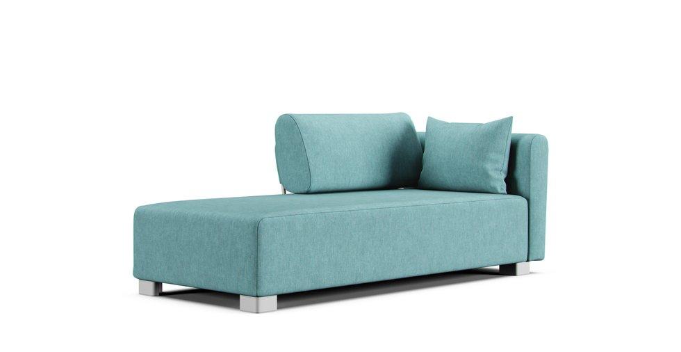 Mysinge Chaise Lounge Left, Right Sofa Cover - Care+ Tweed Mineral Blue