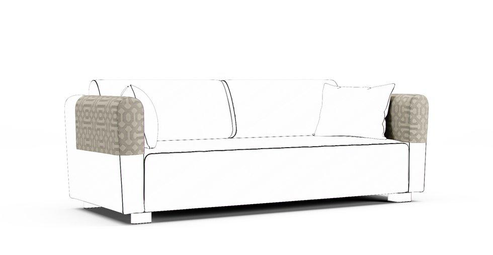 Mysinge Armrest Protector Covers — Add On - Sunbrella® Fretwork Pewter