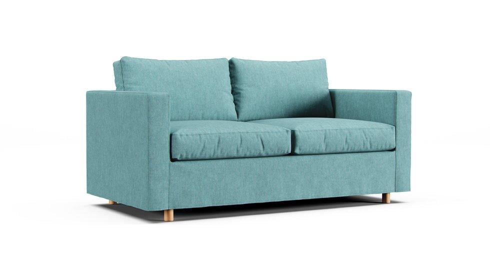 Morabo Loveseat Cover - Care+ Tweed Mineral Blue