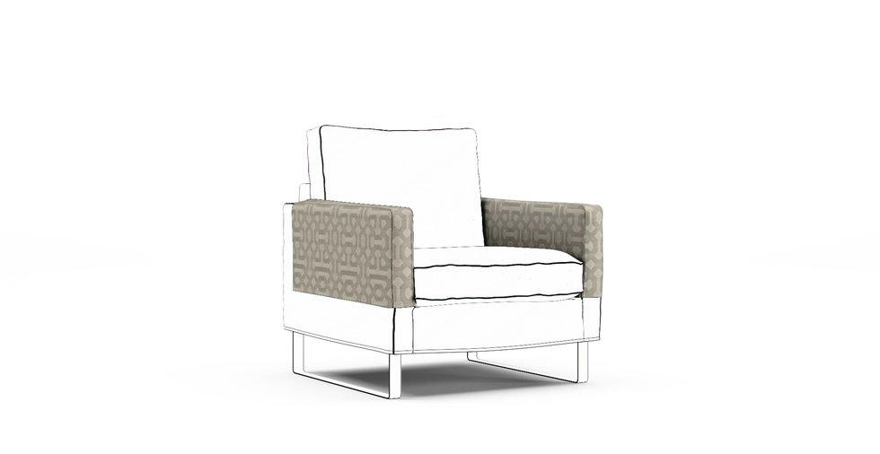 Mellby Armrest Protector Covers — Add On - Sunbrella® Fretwork Pewter