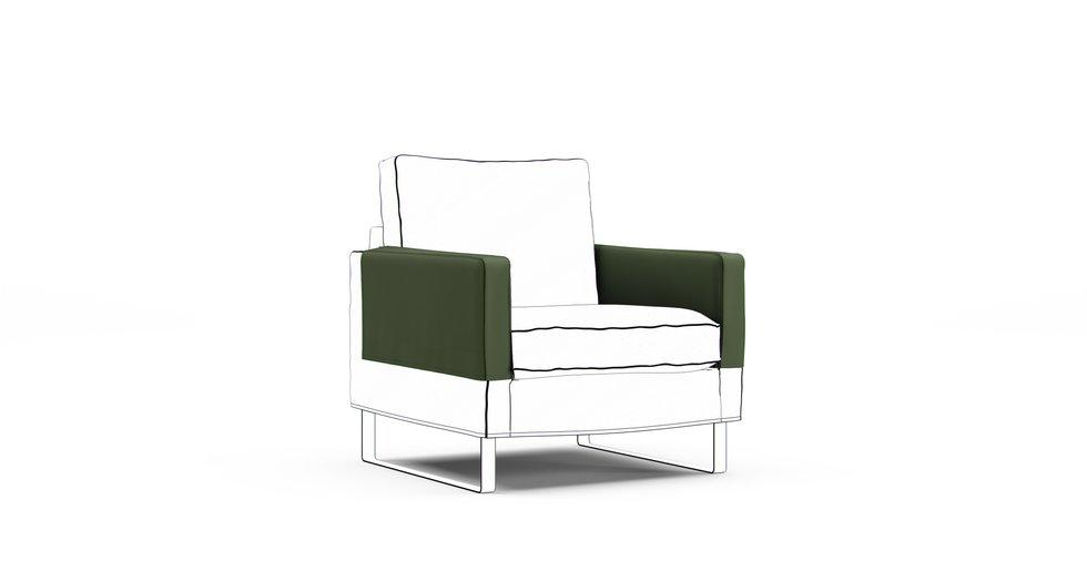 Mellby Armrest Protector Covers — Add On - Everyday Cotton Forest Green