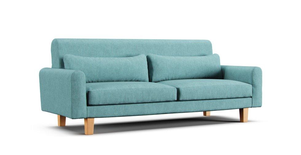 Nikkala 3 Seater Sofa Cover - Care+ Tweed Mineral Blue