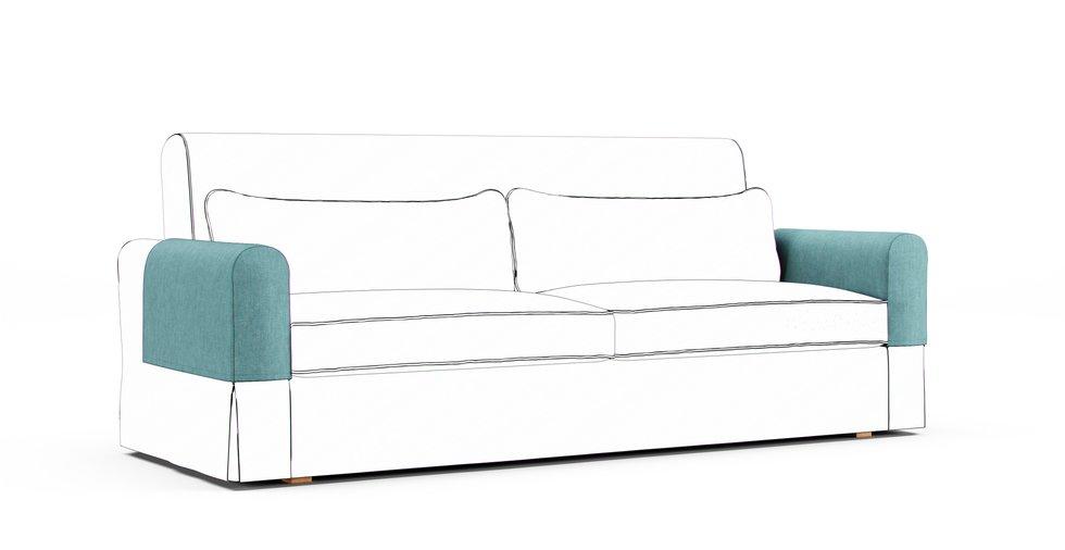 Nikkala Armrest Protector Covers - Care+ Tweed Mineral Blue