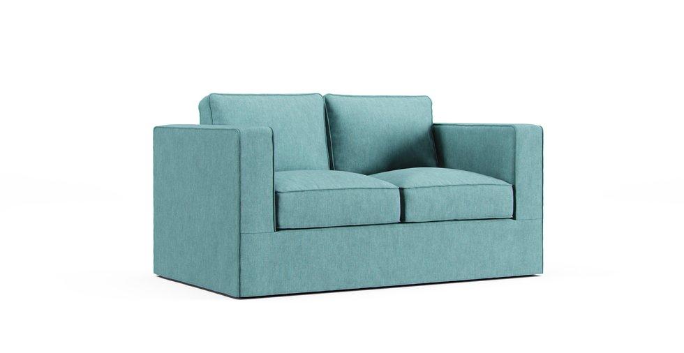 Norsborg Two-seat Sofa Cover - Care+ Tweed Mineral Blue