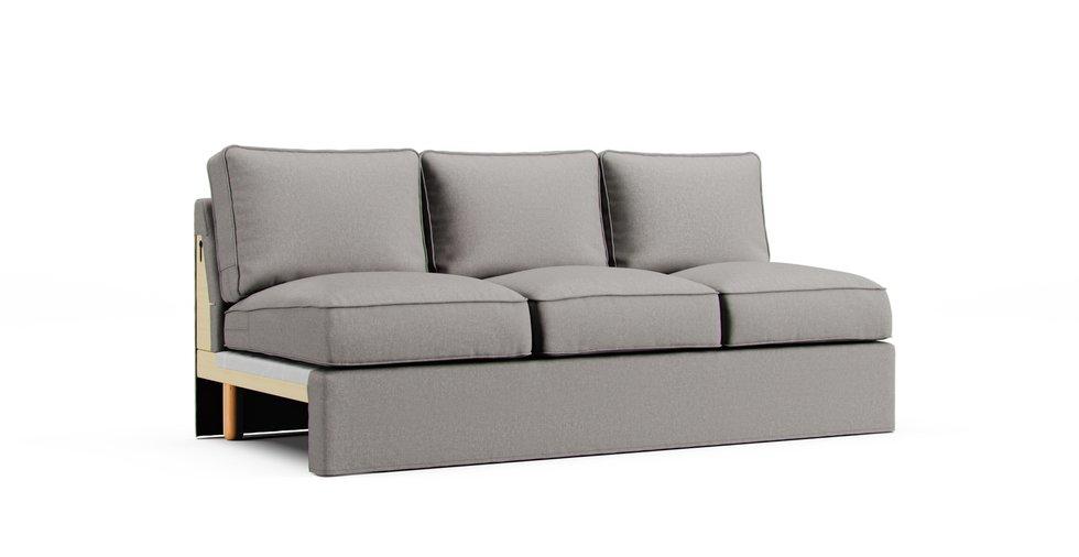 Norsborg Three-seat Section Cover Only - Care+ Canvas Ash