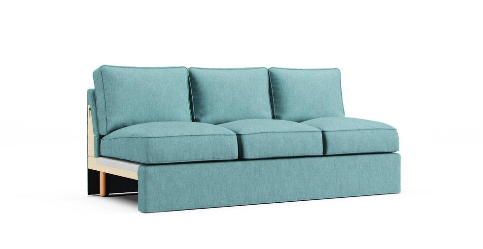 Norsborg Three-seat Section Cover Only - Care+ Tweed Mineral Blue