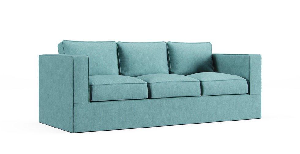 Norsborg Three-seat Sofa Cover - Care+ Tweed Mineral Blue
