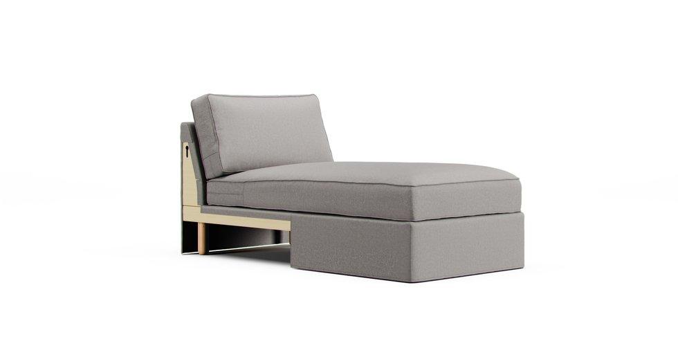 Norsborg Chaise Section Cover Only - Care+ Canvas Ash