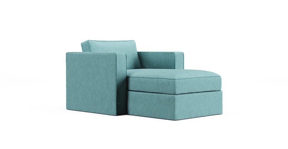 Norsborg Chaise Cover - Care+ Tweed Mineral Blue