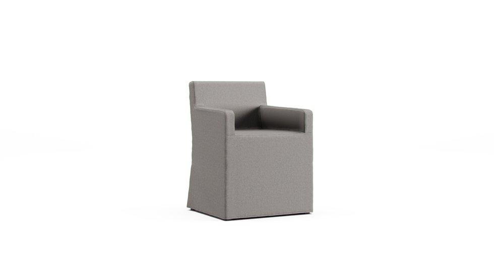 Nils Armchair Slipcover - Care+ Canvas Ash