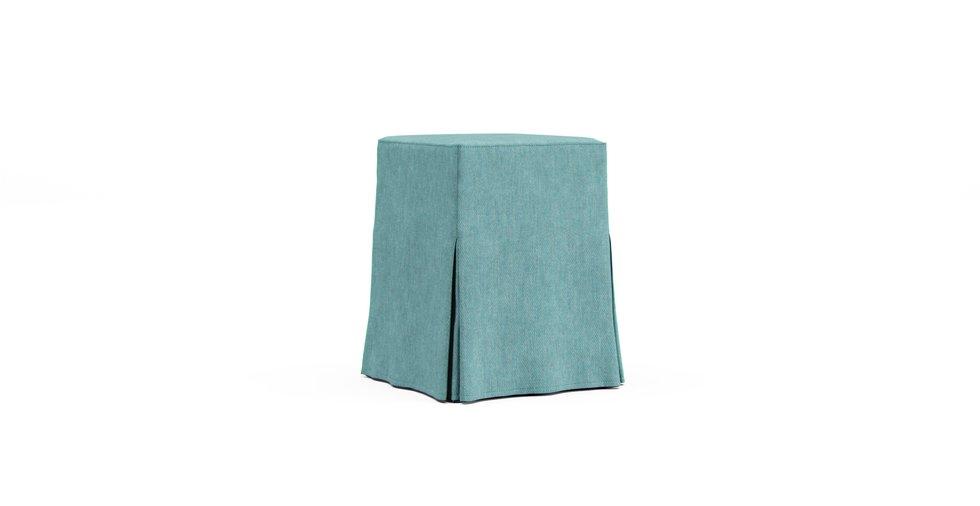 Nils Bar Stool Slipcover - Care+ Tweed Mineral Blue