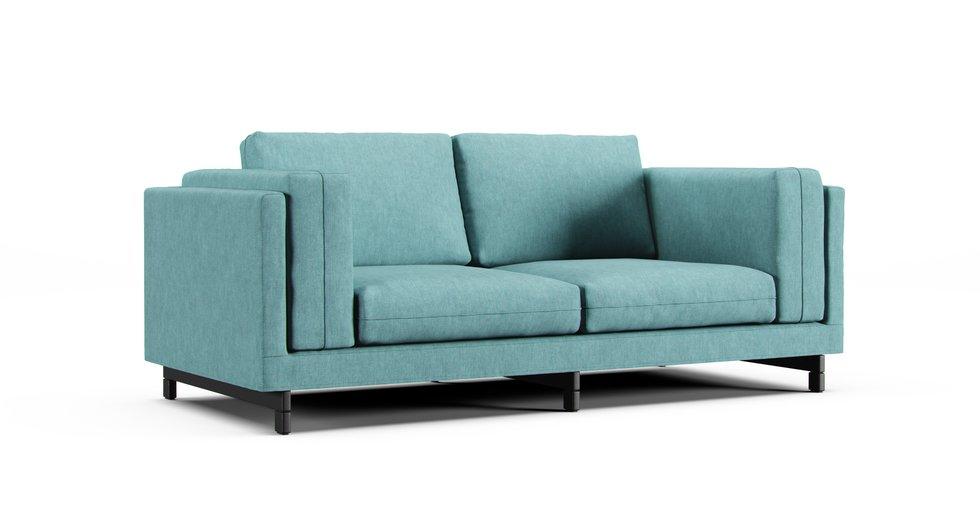 Nockeby 2人掛け用ソファカバー - Care+ Tweed Mineral Blue