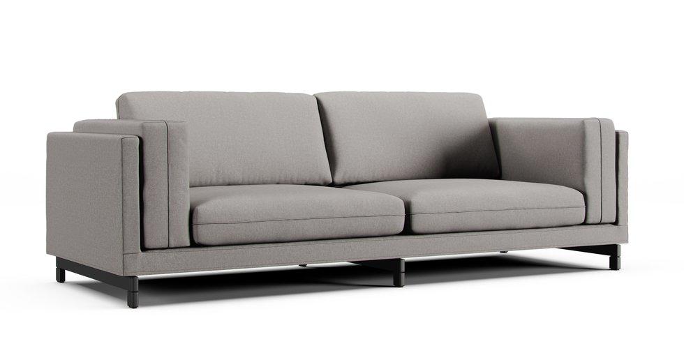 Nockeby 3 Seater Sofa Cover - Care+ Canvas Ash