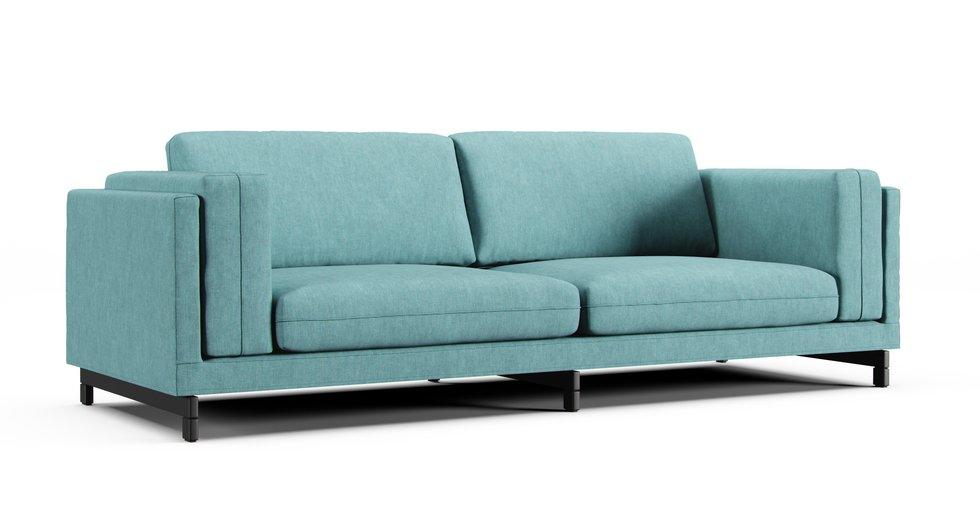 Nockeby 3 Seater Sofa Cover - Care+ Tweed Mineral Blue