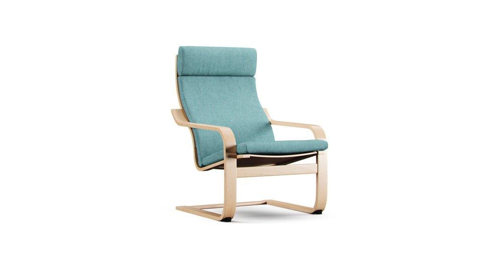 Poang Armchair Cover - Care+ Tweed Mineral Blue