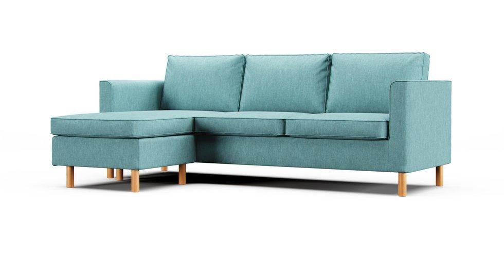 Parup Sofa with Chaise Cover - Care+ Tweed Mineral Blue