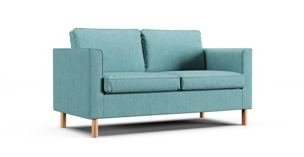 Parup Loveseat Cover - Care+ Tweed Mineral Blue