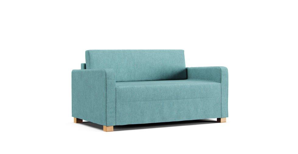 Solsta Sofa Bed Cover - Care+ Tweed Mineral Blue