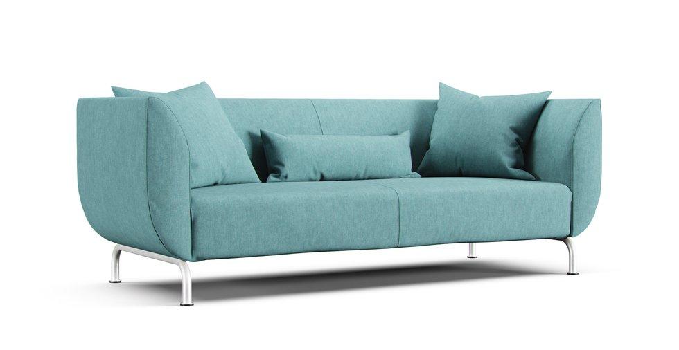 Stromstad 3 Seater Sofa Cover - Care+ Tweed Mineral Blue