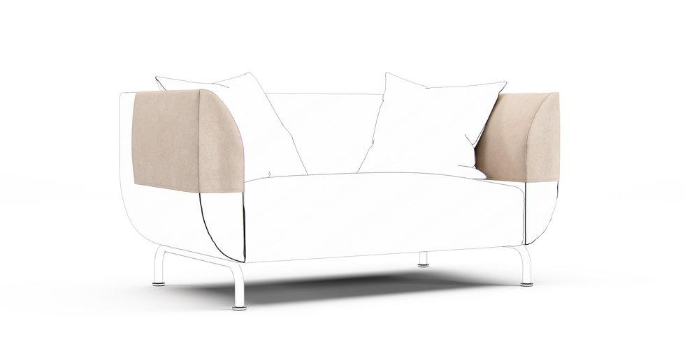 Stromstad Armrest Protector Covers — Add On - Mod Basketweave Pearl