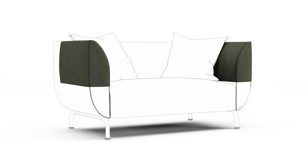 Stromstad Armrest Protector Covers — Add On - Everyday Weave Basil Green