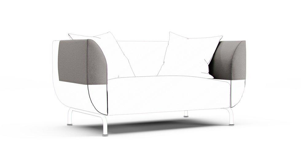 Stromstad Armrest Protector Covers - Care+ Canvas Ash