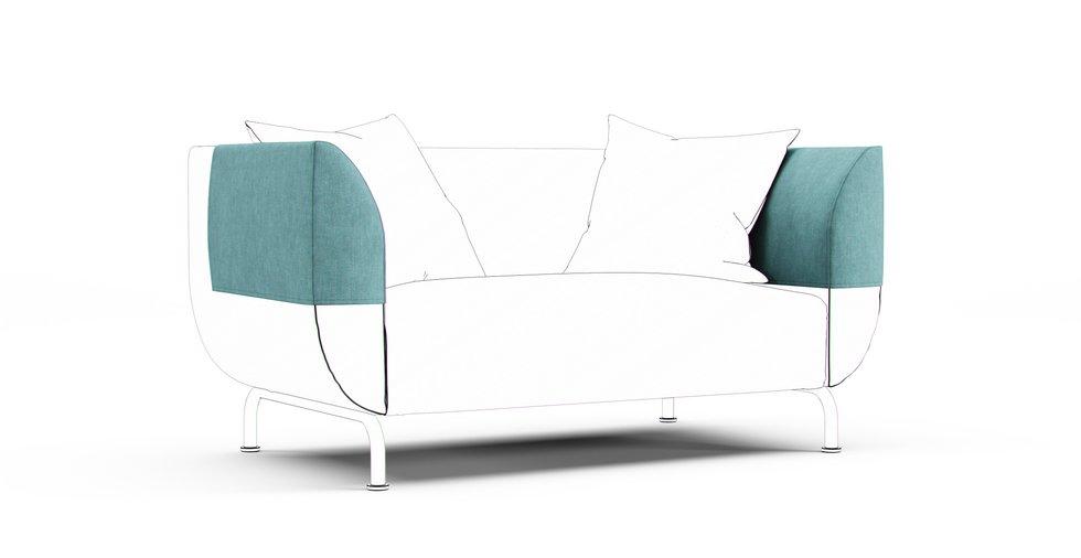 Stromstad Armrest Protector Covers — Add On - Care+ Tweed Mineral Blue