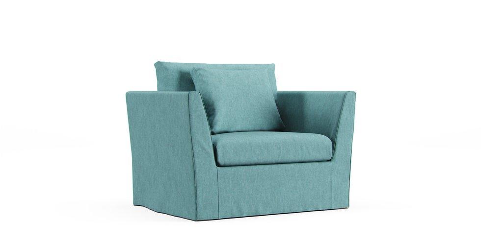 Stockholm 1.5 Seater Sofa Cover - Care+ Tweed Mineral Blue