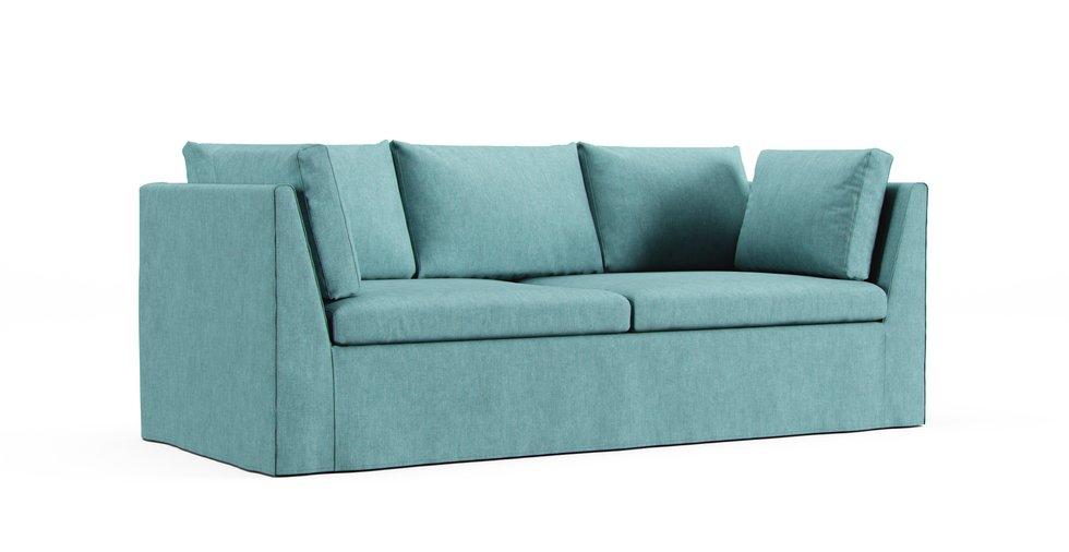 Stockholm 3 Seater Sofa Cover - Care+ Tweed Mineral Blue