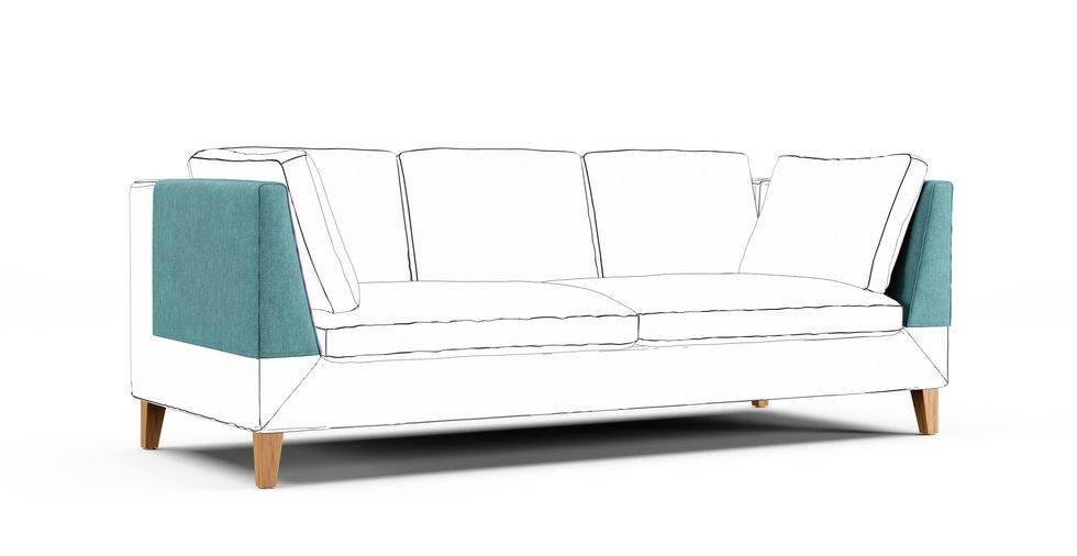 Stockholm Armrest Protector Covers — Add On - Care+ Tweed Mineral Blue