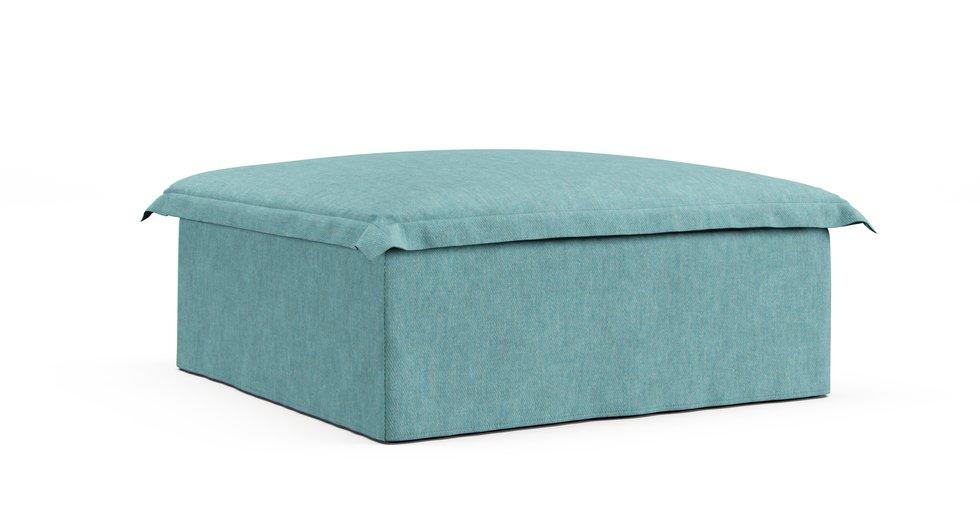 Soderhamn Footstool Cover - Care+ Tweed Mineral Blue