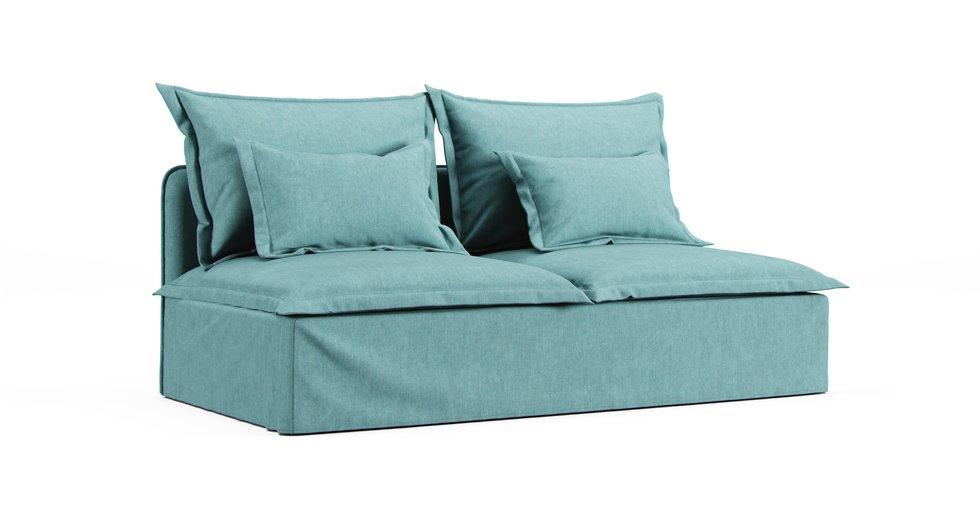 Soderhamn 3 Seat Section Sofa Cover - Care+ Tweed Mineral Blue