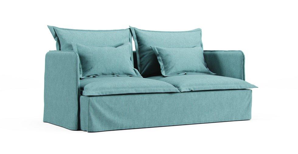Soderhamn 3-seater Sofa Cover - Care+ Tweed Mineral Blue