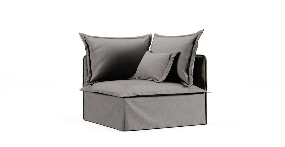 Soderhamn Corner Section Sofa Cover - Care+ Canvas Ash