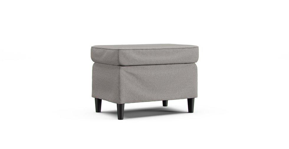 Strandmon Footstool Loose Fit Cover - Care+ Canvas Ash