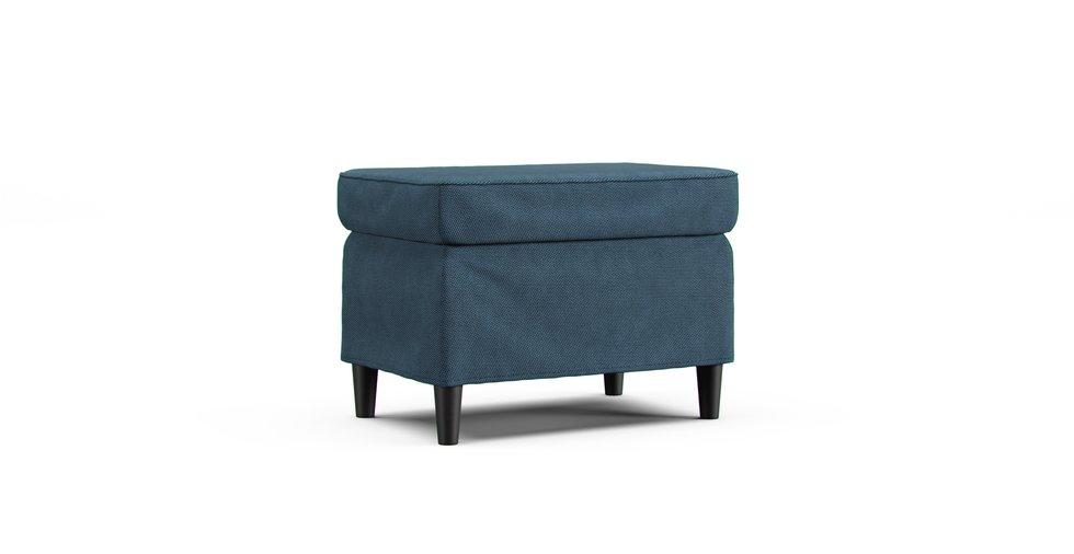 Strandmon Footstool Loose Fit Cover - Care+ Tweed Teal