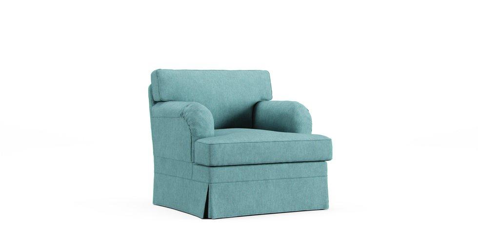 Stocksund Armchair Cover - Care+ Tweed Mineral Blue
