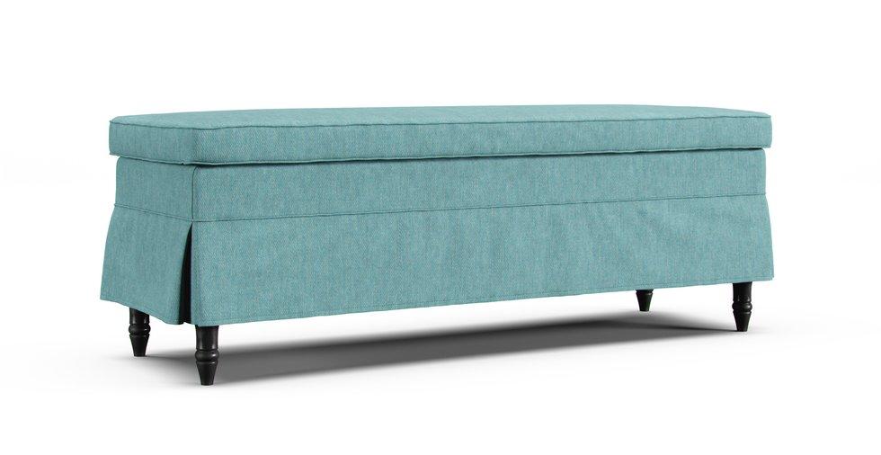 Stocksund Bench Sofa Cover - Care+ Tweed Mineral Blue