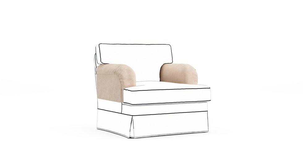 Stocksund Armrest Protector Covers — Add On - Mod Basketweave Pearl