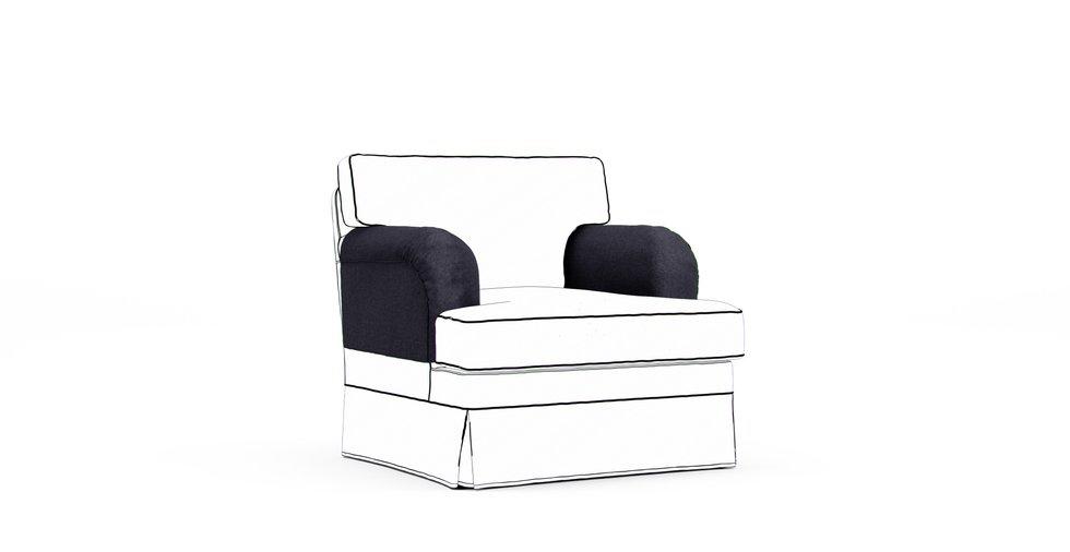 Stocksund Armrest Protector Covers — Add On - Mod Chenille Denim