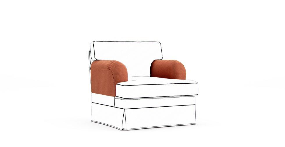 Stocksund Armrest Protector Covers — Add On - Signature Microfiber Dark Coral