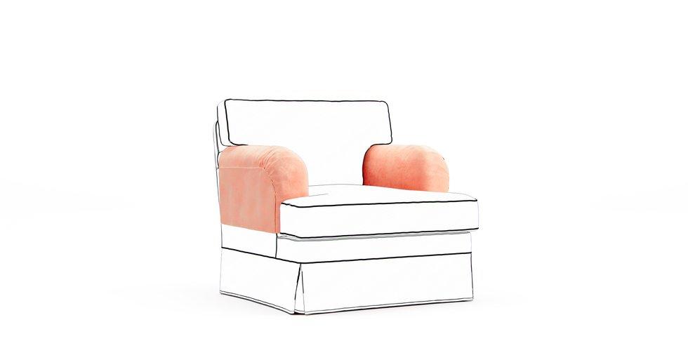 Stocksund Armrest Protector Covers — Add On - Classic Velvet Peach