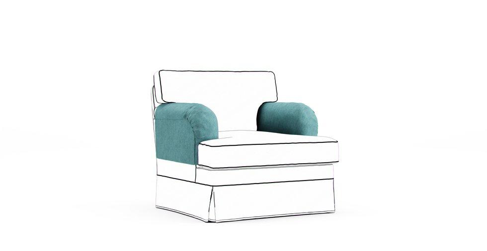 Stocksund Armrest Protector Covers - Care+ Tweed Mineral Blue