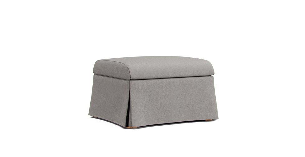 Sandby Footstool Cover - Care+ Canvas Ash