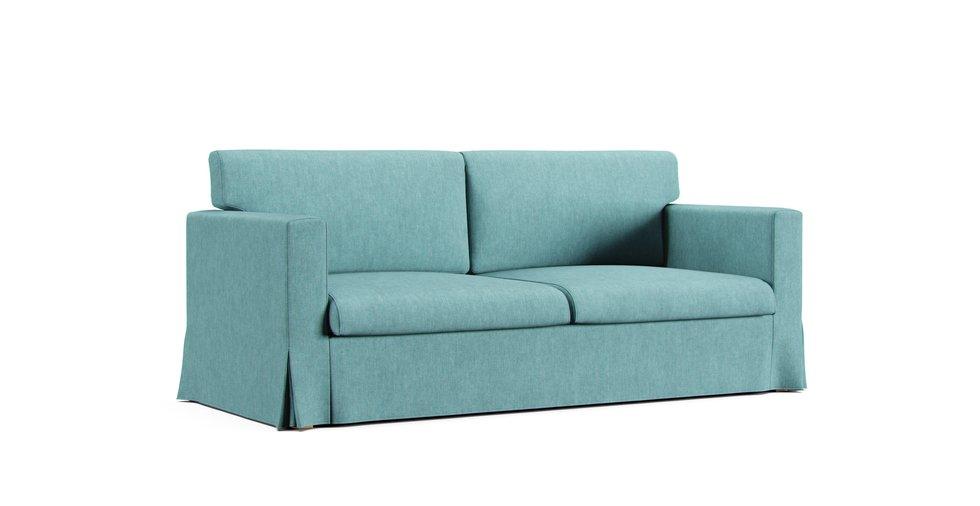 Sandby 3 Seater Sofa Cover - Care+ Tweed Mineral Blue