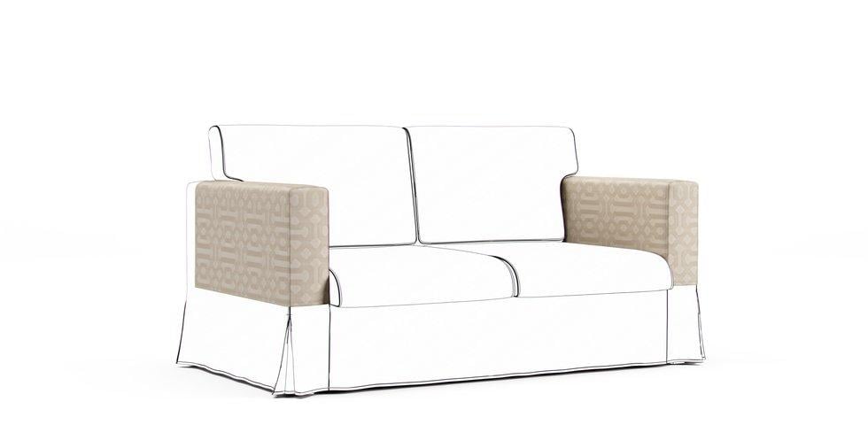 Sandby Armrest Protector Covers — Add On - Sunbrella® Fretwork Flax